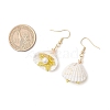 Shell Shape 304 Stainless Steel Dangle Earrings EJEW-MZ00376-05-3