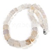 Natural White Agate Hexagon Prism Graduated Beaded Necklaces for Women Men NJEW-K388-03S-1