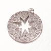 Brass Micro Pave Cubic Zirconia Pendants ZIRC-H061-17P-1