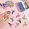 Dragonfly Glass & Alloy Pendant Locking Stitch Markers HJEW-SC00078-3