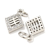 Rack Plating Brass Micro Pave Clear Cubic Zirconia Pendants KK-B093-08P-2