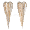 2Pcs Heart Tassel Alloy Rhinestone Lapel Pins for Clothes JEWB-NB0001-30G-1