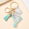Resin & Acrylic & Faux Suede Tassel Keychain X1-KEYC-YW00117-25-1
