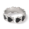 304 Stainless Steel Enamel Open Cuff Rings for Women RJEW-F166-19P-01-3