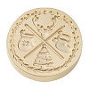 Christmas Series Wax Seal Brass Stamp Head LS-AJEW-M037-01G-28-2