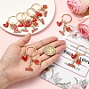 10Pcs Alloy Enamel Clover & Number 2026 & Heart Pendant Decorations KEYC-YW00284-5
