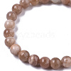 Unisex Natural Sunstone Stretch Beaded Bracelets G-N0326-029-2