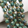 Electroplated Natural Druzy Geode Crystal Beads Strands G-F833-P01-10mm-03-1