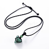 Natural Green Aventurine Cone Pendant Necklace NJEW-Q313-001E-2