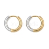 201 Stainless Steel Two Tone Hoop Earrings EJEW-Q002-01G-02-4