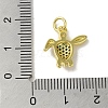 Real 18K Gold Plated Brass Pave Green Cubic Zirconia Pendants KK-M283-07E-03-3