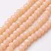 Faceted Imitation Jade Glass Beads Strands EGLA-F124-NC02-1