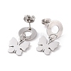 304 Stainless Steel Butterfly Dangle Stud Earrings for Women EJEW-G328-06-3