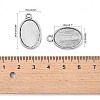 Tibetan Style Antique Silver Alloy Flat Oval Pendant Cabochon Settings LS-TIBEP-M022-36AS-3