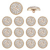 14Pcs 1-Hole Alloy Glass Shank Buttons BUTT-MA0001-16A-KCG-1