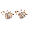 Brass Micro Pave Clear Cubic Zirconia Pendants KK-S359-109-RS-3