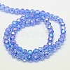 Faceted(32 Facets) Electroplate Glass Beads Strands X-EGLA-J042-8mm-AB02-2