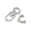 925 Sterling Silver Micro Pave Clear Cubic Zirconia Fold Over Clasps SE-CBAF1B0-02P-3