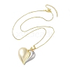 Brass Box Chain Peach Heart Pendant Necklaces for Women NJEW-M009-02G-A-2