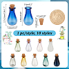   9pcs 9 colors Glass Cork Bottles Ornament AJEW-PH0011-07-2