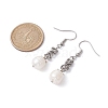 Oval Natural Pearl Dangle Earrings EJEW-JE05614-02-3
