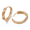 Brass Micro Pave Colorful Cubic Zirconia Hoop Earrings EJEW-M238-73KCG-2