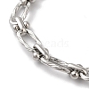 304 Stainless Steel Twisted Oval Link Chain Bracelets for Women BJEW-B092-08P-02-2