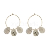 Natural Labradorite Teardrop Beaded Hoop Earrings EJEW-JE04787-02-1