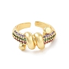 Brass Micro Pave Colorful Cubic Zirconia Open Cuff Ring for Women RJEW-Z055-02G-02-2