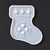 Stocking with Heart Pendant Silicone Molds DIY-K051-33-1