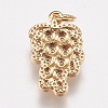 Brass Micro Pave Cubic Zirconia Charms ZIRC-E147-30G-2