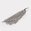 Brass Curb Chain Tassel Big Pendants X-KK-N0090-05-1