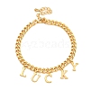 Brass Charm Bracelets for Women BJEW-U008-19G-02-1