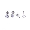 Titanium Steel Clear Cubic Zirconia Threadless Labret Stud WG18B1C-14-1