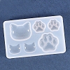 Food Grade Cat Shape DIY Silhouette Silicone Pendant Molds PW-WG26089-01-1