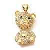 Rack Plating Brass Micro Pave Clear Cubic Zirconia Pendants KK-M309-39G-G-1