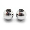 Rhodium Plated 925 Sterling Silver Stopper Beads STER-I016-106B-P-2