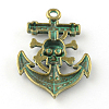 Anchor with Skull Zinc Alloy Big Pendants PALLOY-R065-155-LF-2