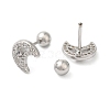 Moon Brass Micro Pave Clear Cubic Zirconia Ear Plug Gauges EJEW-L289-02P-01-2