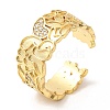 Rack Plating Brass Pave Clear Cubic Zirconia Open Cuff Rings RJEW-Q770-33G-3
