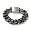 304 Stainless Steel Cuban Link Chain Bracelets for Women Men BJEW-Q341-06C-AS-1