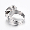 Adjustable 304 Stainless Steel Finger Rings Components STAS-G187-01P-14mm-2