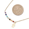 Chakra Natural Gemstone Faceted Round Beaded Pendant 304 Stainless Steel Cable Chain Necklaces NJEW-JN05531-01-3