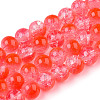 Transparent Crackle Baking Paint Glass Beads X1-DGLA-T003-01B-12-1