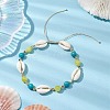 Cowrie Shell and Gemstone Beads Anklets AJEW-AN00594-2