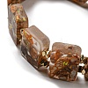 Dyed Natural Imperial Jasper with Resin Beaded Stretch Bracelets BJEW-G698-01A-04-3