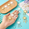 DIY Blank Dome Woven Net/Web with Feather Alloy Pendant Making Kits DIY-TA0011-22-6