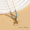 Vintage Christmas 304 Stainless Steel & Synthetic Turquoise Pendant Necklaces for Women HS2328-4-1