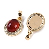 Natural Carnelian(Dyed & Heated) Oval Pendants KK-P283-41G-2