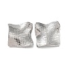 Non-Tarnish 304 Stainless Steel Textured Square Ear Studs for Women EJEW-P234-12P-1